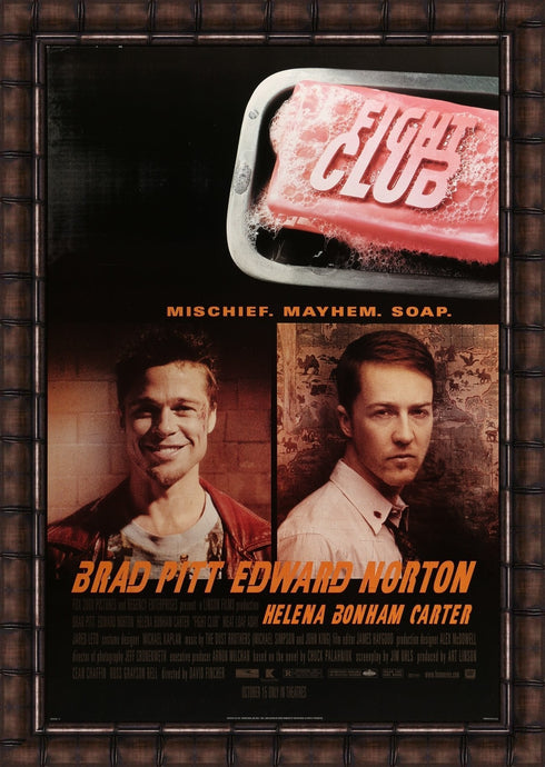 An original movie poster for the film Fight Club