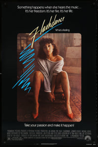 An original movie poster for the film Flashdance