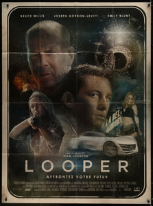 An original movie poster for the film Looper by Richard Davies