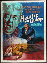 Load image into Gallery viewer, An original French grande movie poster for the Agathe Christie / Margaret Rutherford film Murder at the Gallop