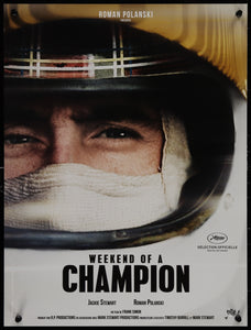 An original movie poster for the Jackie Stewart film Weekend of a Champion