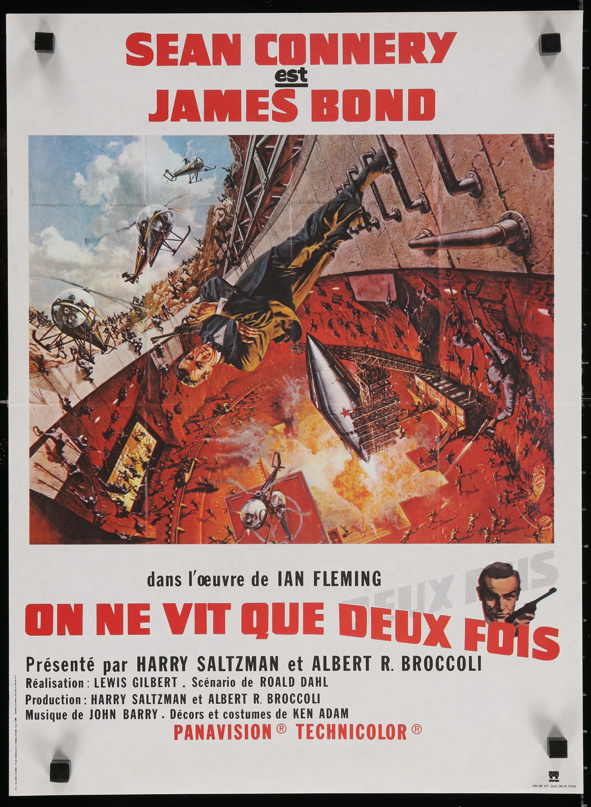 An original French movie poster for the James Bond film You Only Live Twice