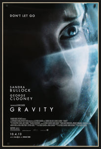 An original movie poster for the 2013 film Gravity
