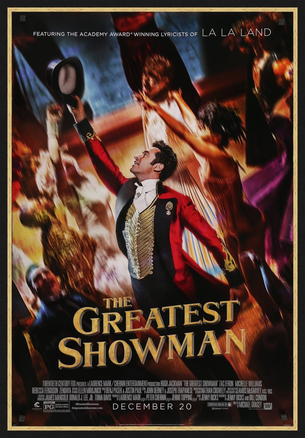 An original movie poster for The Greatest Showman