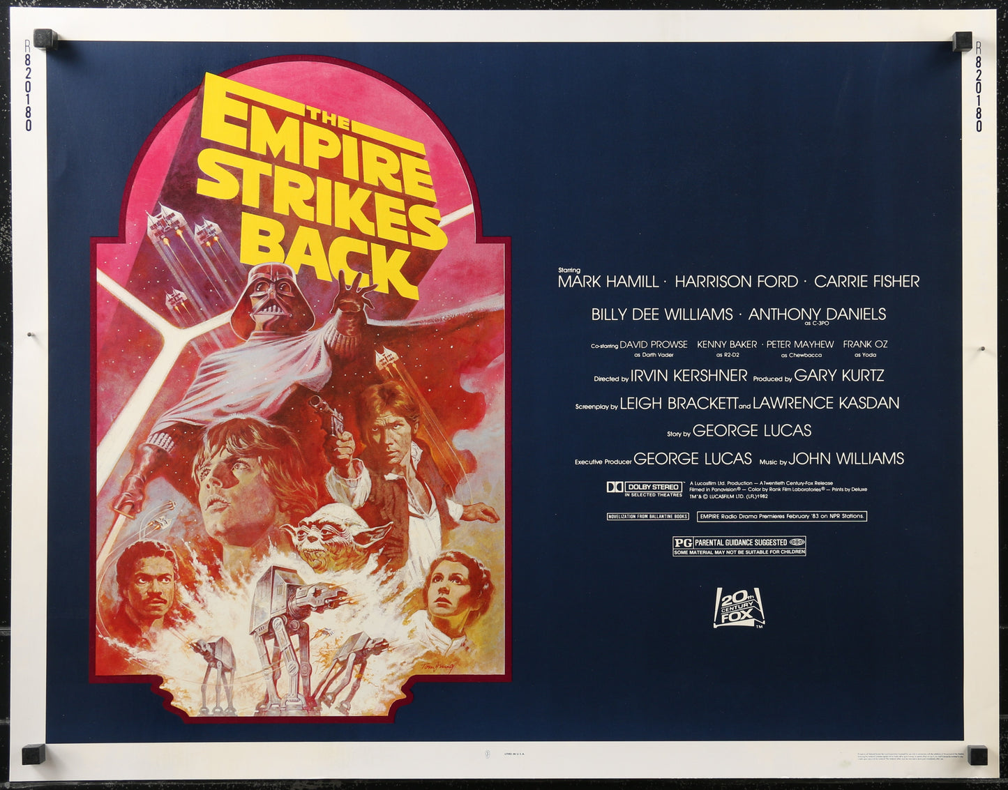 An original half sheet movie poster for the Star Wars film The Empire Strikes Back