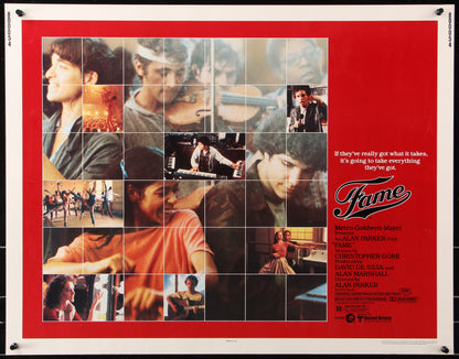 An original movie poster for the 1980s film Fame
