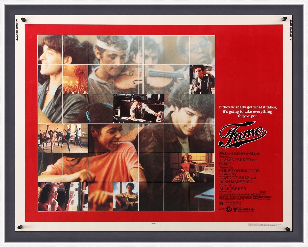 An original movie poster for the 1980s film Fame