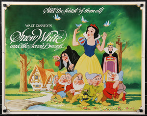 An original half sheet movie poster for the Walt Disney film Snow White and Seven Dwarfs