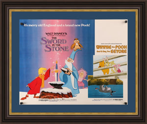 An original movie poster for Disney's The Sword In The Stone and Winnie the Pooh and a Day for Eeyore