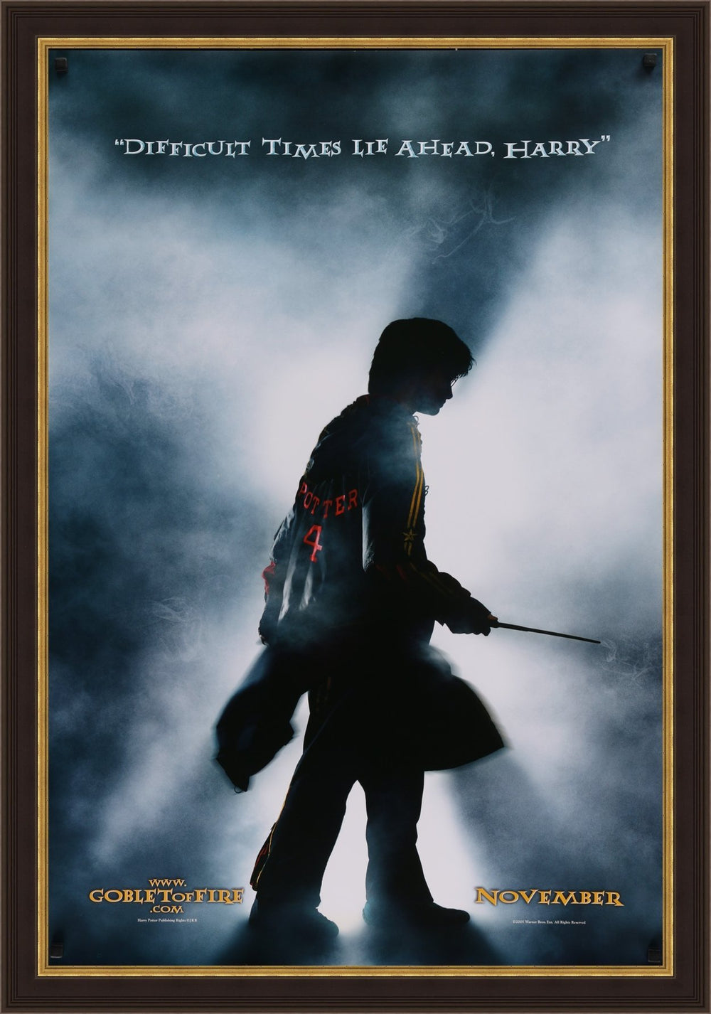 An original movie poster for the film Harry Potter and the Goblet of Fire