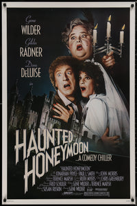 An original movie poster for the Gene Wilder film Haunted Honeymoon