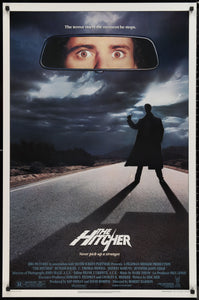 An original movie poster for the 1986 film The Hitcher