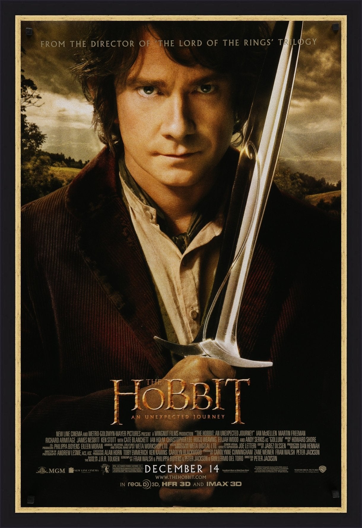 An original movie poster for the film The Hobbit