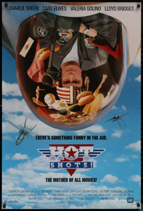 An original movie poster for the Top Gun parody film Hot Shots