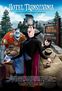 An original movie poster for the animated film Hotel Transylvania