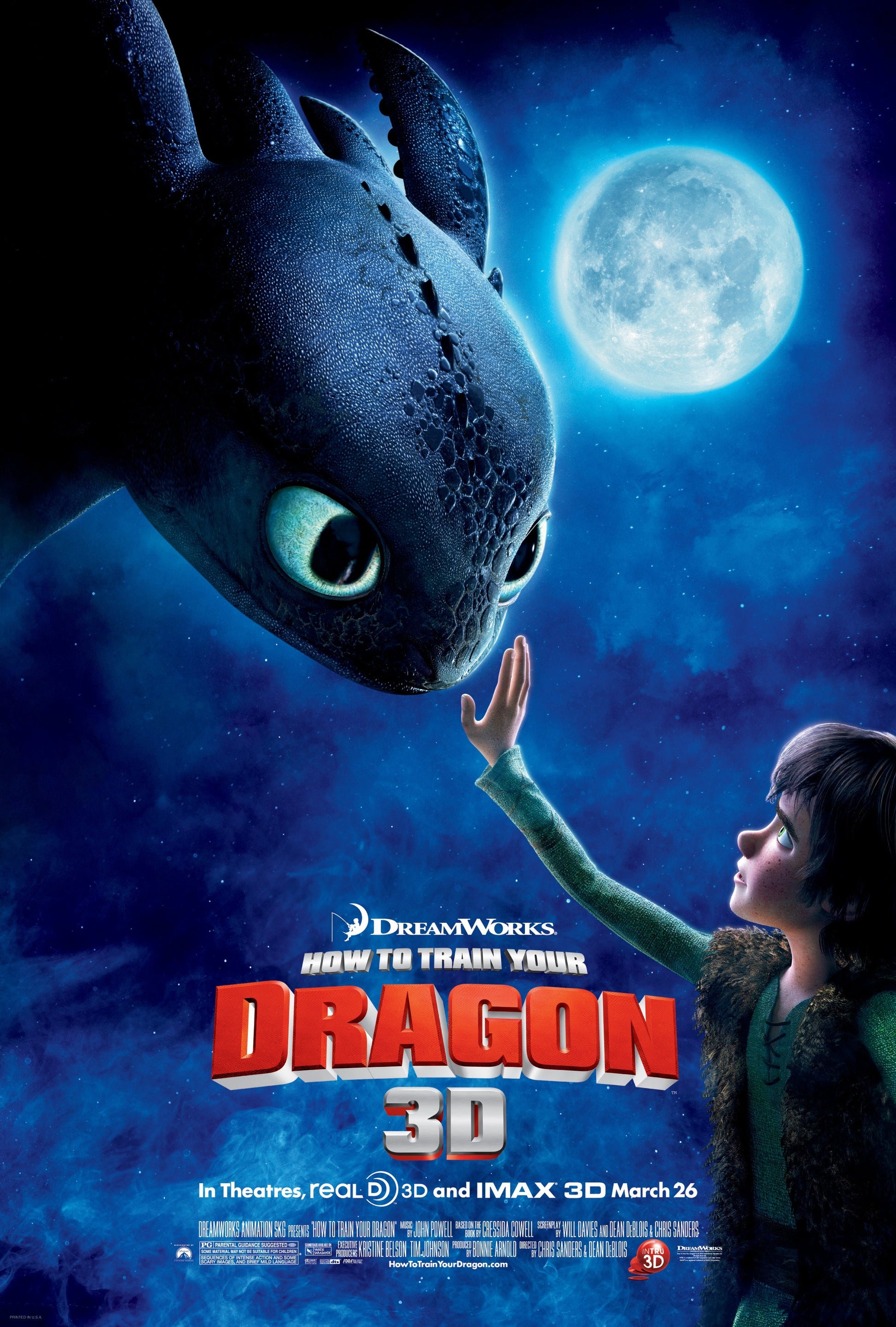 An original movie poster for the film How To Train Your Dragon