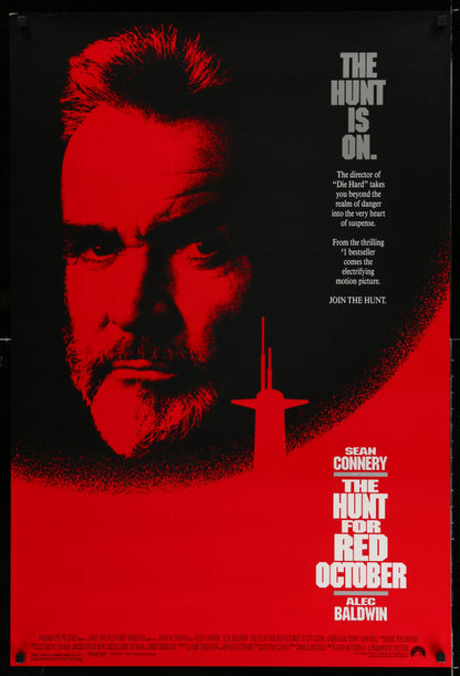 An original movie poster for the film The Hunt for Red October