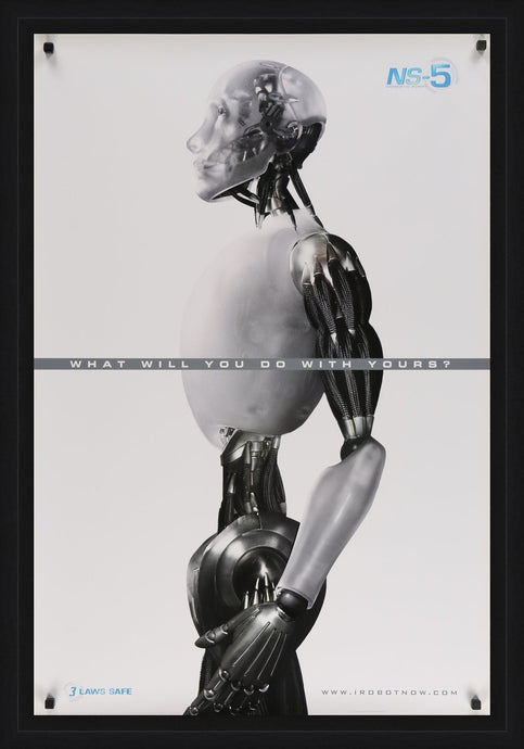 An original movie poster for the film I, Robot based on a story by Isaac Asimov