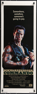 An original movie poster for the Arnold Schwarzenegger film Commando