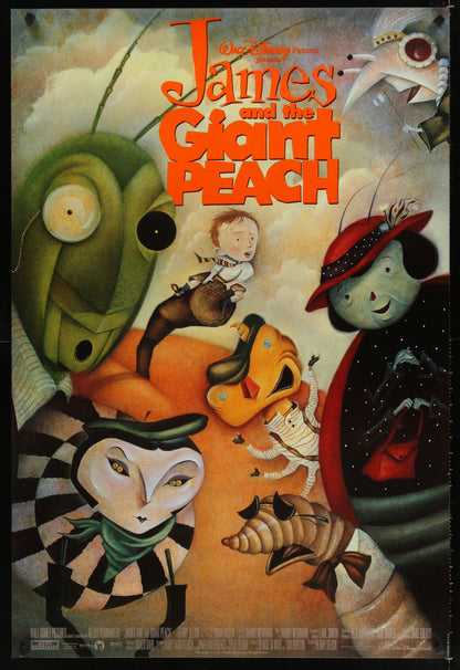 An original movie poster for Disney's James and the Giant Peach
