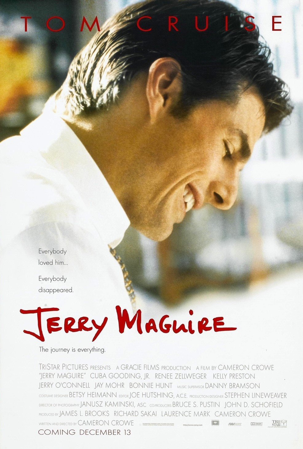 An original movie poster for the Tom Cruise film Jerry Maguire