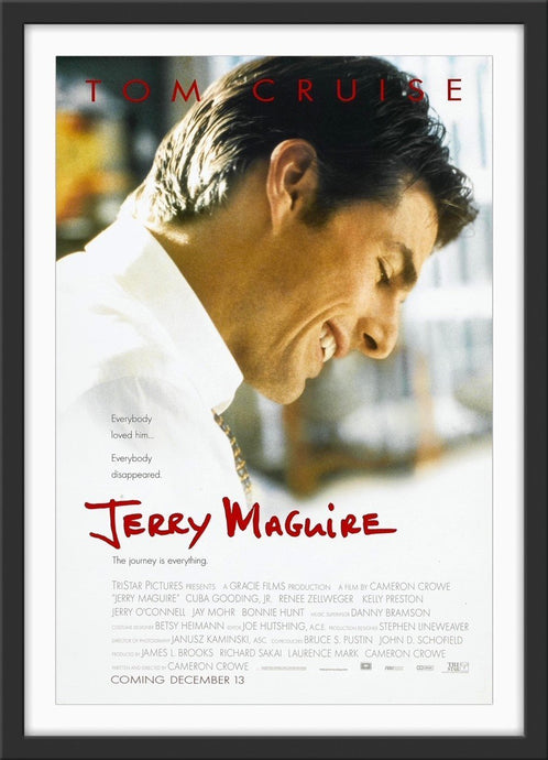 An original movie poster for the Tom Cruise film Jerry Maguire
