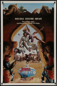 An original movie poster for the film The Jewel of the Nile