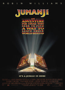 An original movie poster for the 1995 film Jumanji