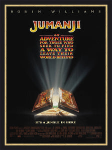An original movie poster for the 1995 film Jumanji