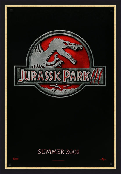 An original movie poster for the film Jurassic Park 3