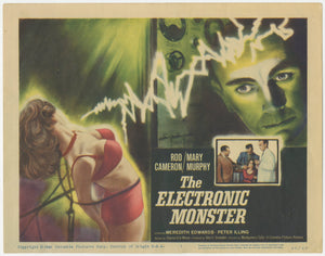 An original lobby card for the 1960 film The Electronic Monster
