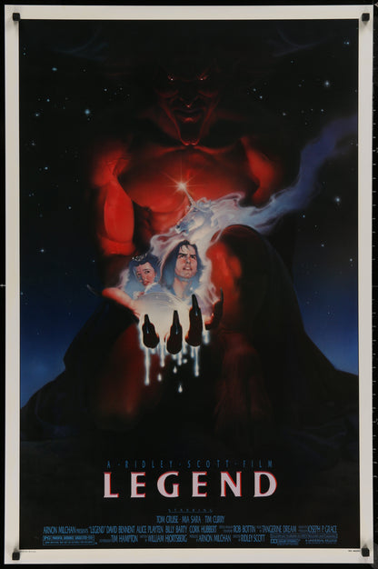 An original movie poster for the Tom Cruise film Legend