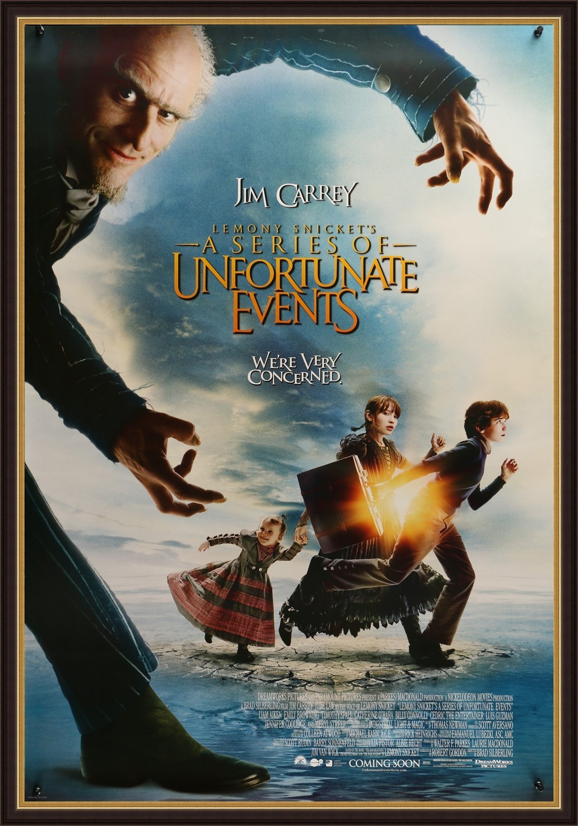 An original movie poster for Lemony Snicket's A Series of Unfortunate Events