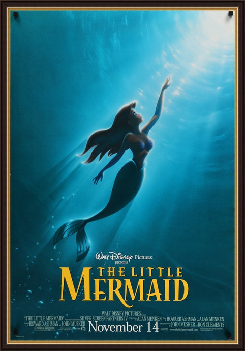 An original movie poster for the Disney film The Little Mermaid by John Alvin