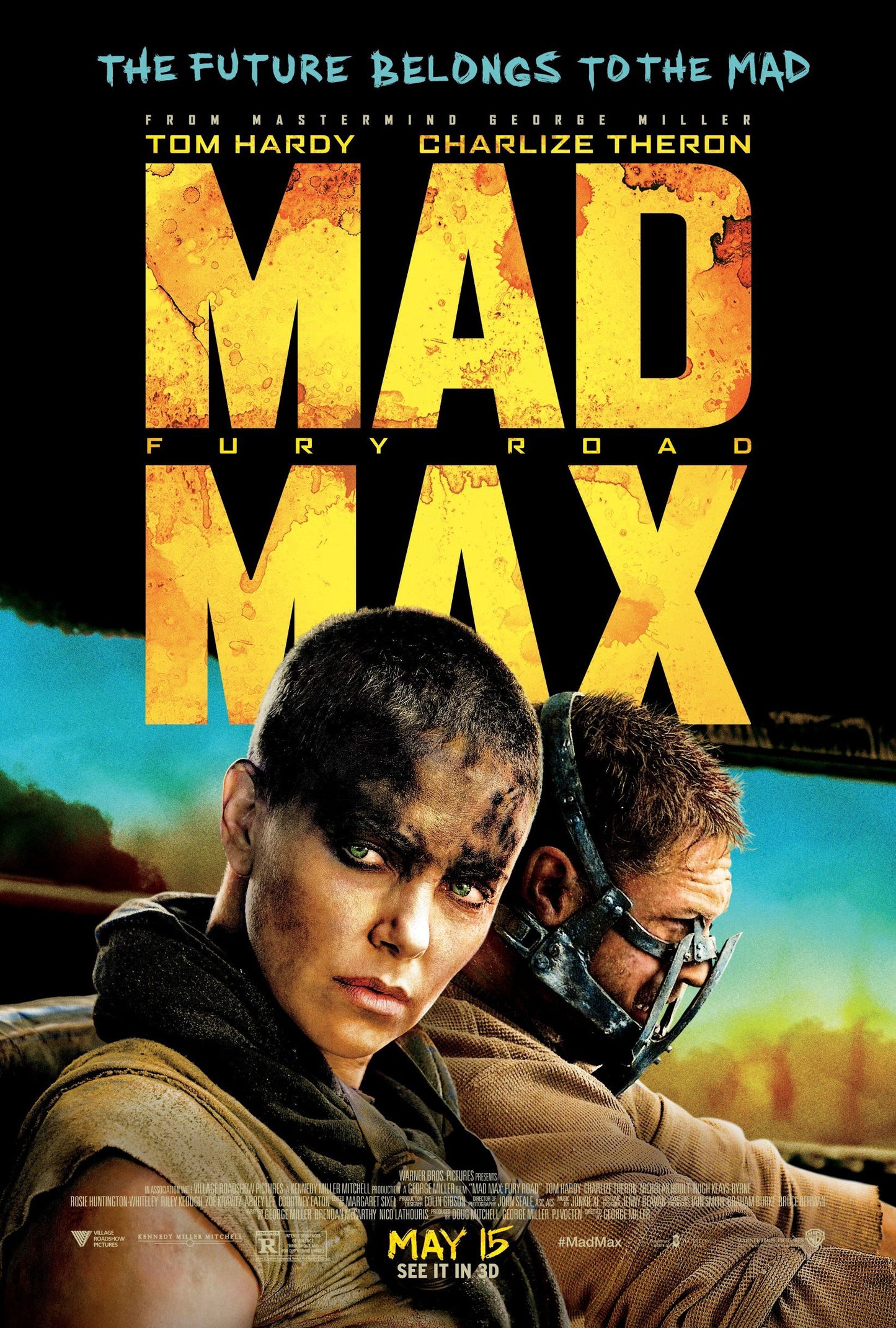 An original movie poster for the film Mad Max Fury Road