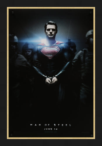 An original movie poster for the Superman film Man of Steel