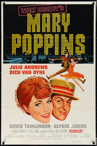 An original movie poser for the Walt Disney film Mary Poppins