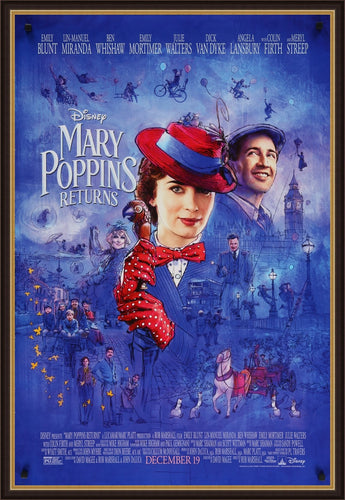 An original movie poster for the Disney film Mary Poppins Returns