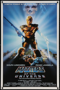 An original movie poster for the film Masters of the Universe