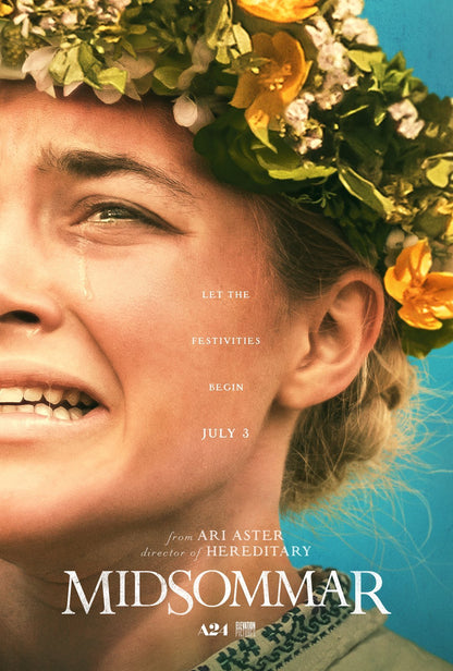 An original movie poster for the A24 film Midsommar