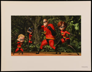 An original 11x14 lithographic print for the Disney film The Incredibles