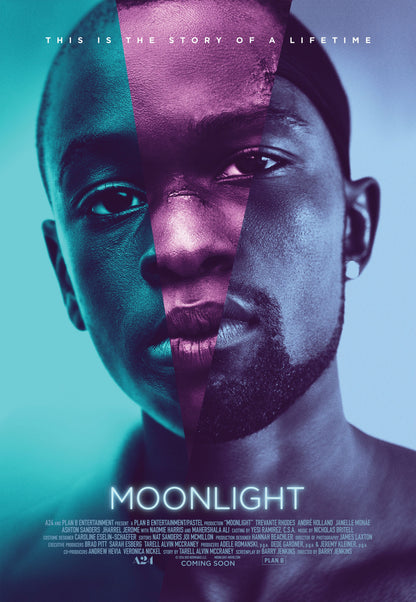 An original movie poster for the A24 film Moonlight