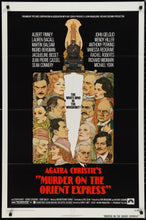 Load image into Gallery viewer, An original movie poster by Richard Amsel for the Agatha Christie film Murder on the Orient Express