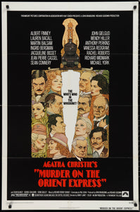 An original movie poster by Richard Amsel for the Agatha Christie film Murder on the Orient Express