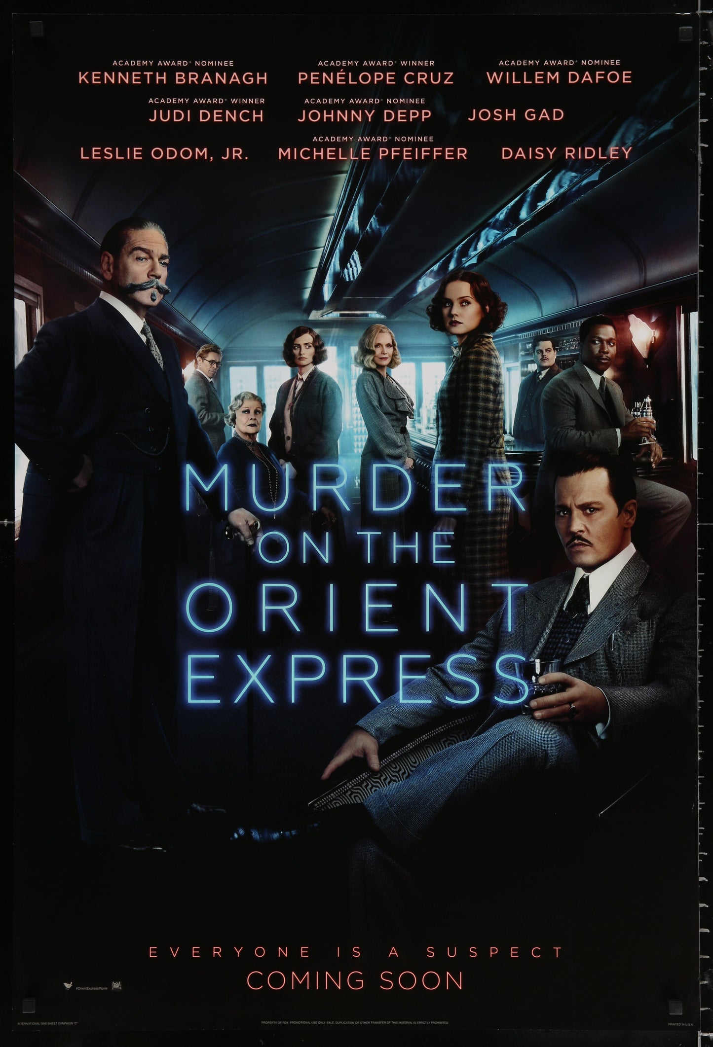 An original movie poster for the film Murder on the Orient Express