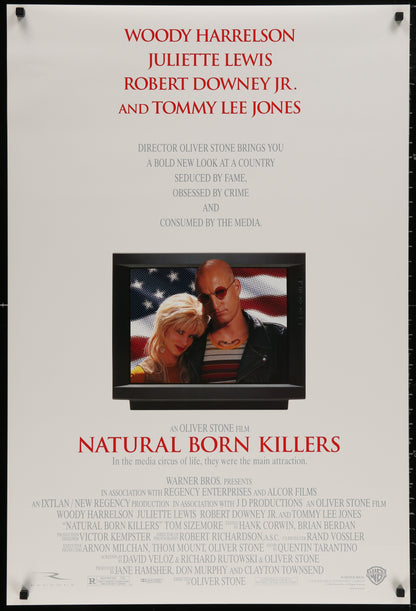 An original movie poster for the film Natural Born Killers