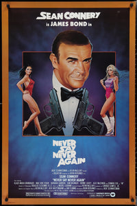 An original movie poster for the James Bond film Never Say Never Again