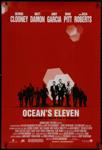 An original movie poster for the 2001 film Ocean's Eleven