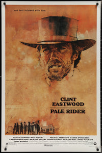 An original movie poster for the Clint Eastwood film Pale Rider