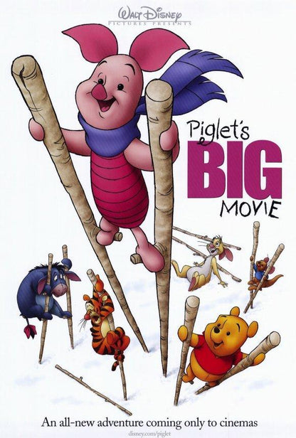 An original movie poster for the Disney Winnie the Pooh film Piglet's Big Movie